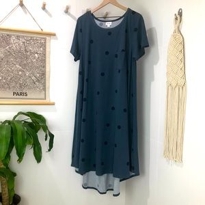 Lularoe Carly Black Polka Dots Dress